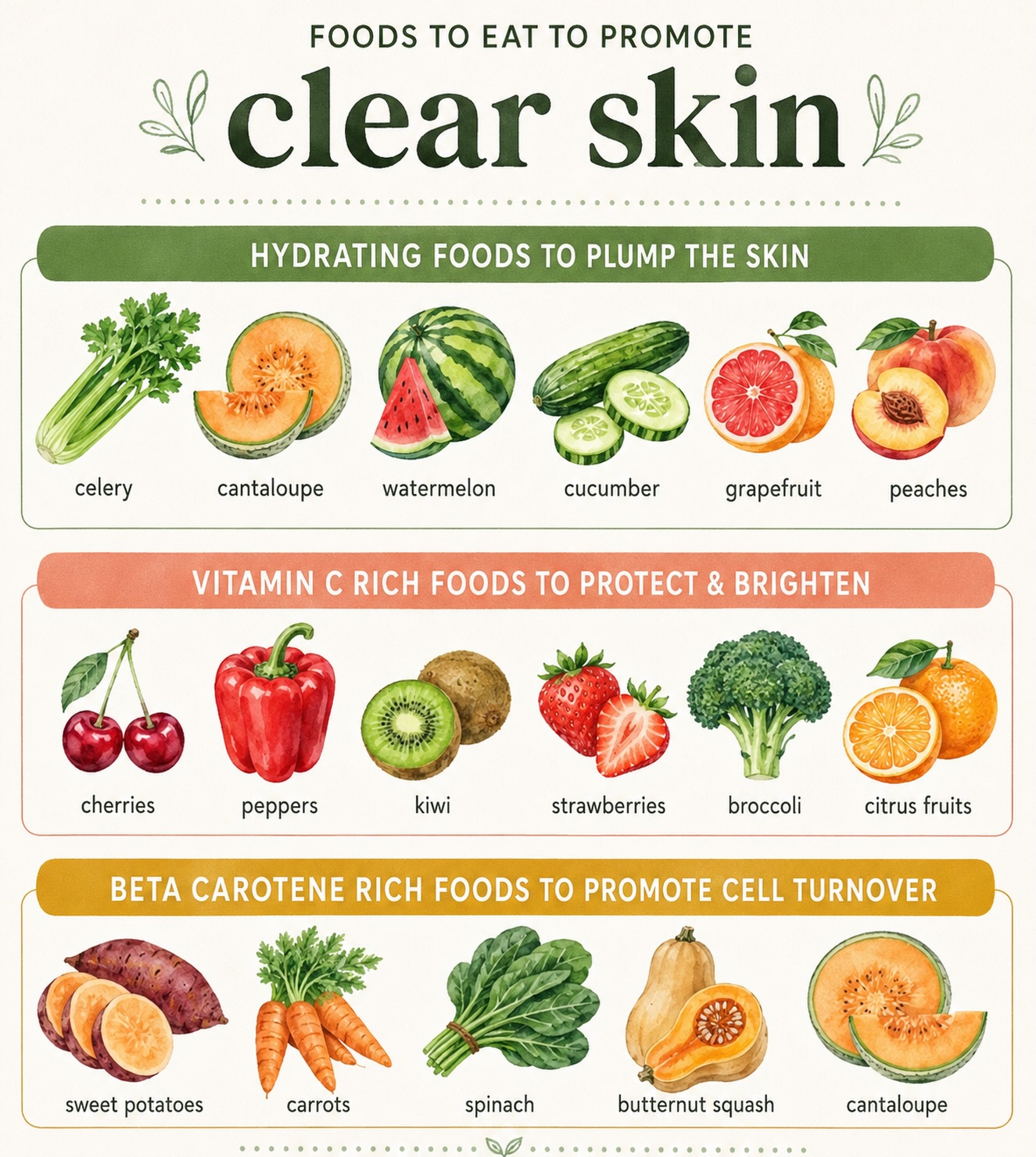 ✨ Your skin reflects what’s happening on the inside.

What we eat plays a huge role in the health and appearance of our skin. If you’re looking for a clearer, healthier glow, focus on nourishing your body with foods rich in:

🍊 Vitamin C to support collagen production and protect against free radical damage

🥑 Healthy fats & Omega-3s to support hydration and reduce inflammation

🥕 Beta carotene to promote healthy skin cell turnover

🌱 Zinc-rich foods to support healing and help keep breakouts at bay

At the same time, reducing inflammatory foods like processed seed oils and excess sugar can make a big difference over time. These foods may contribute to inflammation, breakouts, redness, and premature aging.

Remember: healthy skin isn’t just about what you put ON your skin—it’s also about what you put IN your body. 🤍

And if you’re looking for nontoxic, non-comedogenic skincare that supports your skin without clogging pores, comment SKIN below and I’ll share my favorite brands with you! ✨

#ClearSkin #HealthySkinFromWithin #NontoxicLiving #shinewithcindy #WellnessOver50